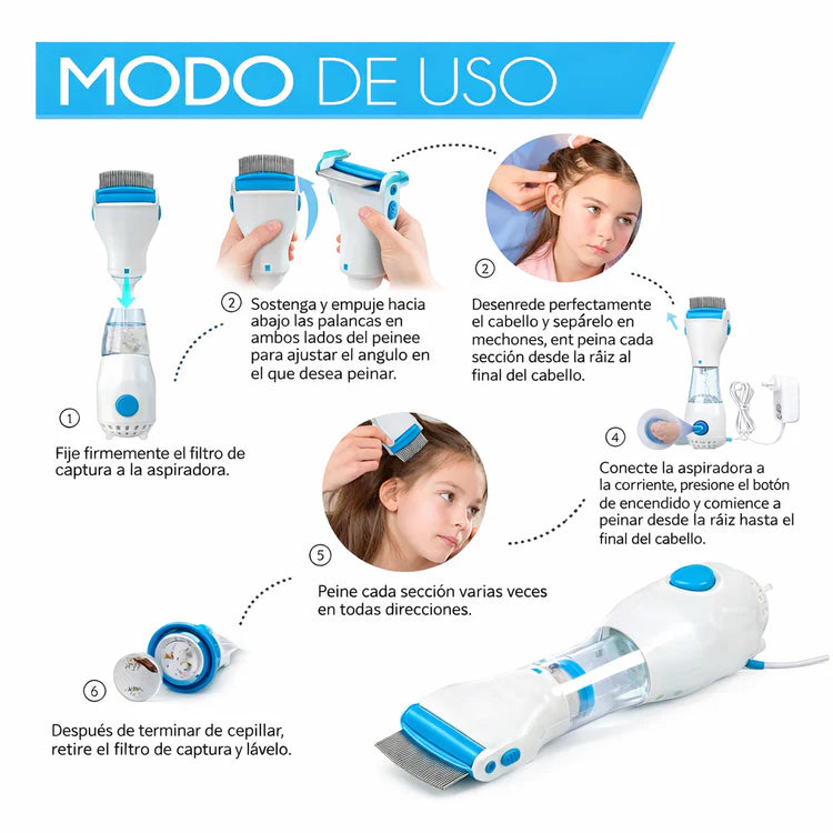 Peine Eléctrico Elimina Piojos