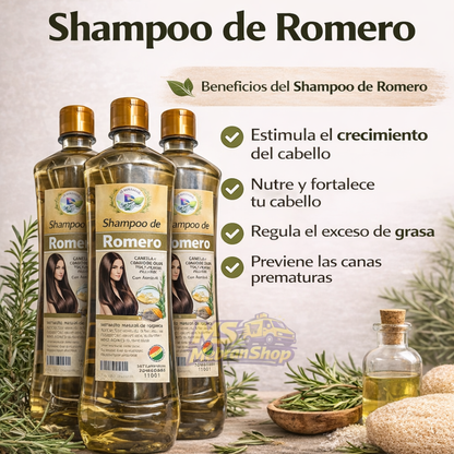 Shampoo de Romero Anticaída, Reduce la Caída y Estimula el Crecimiento