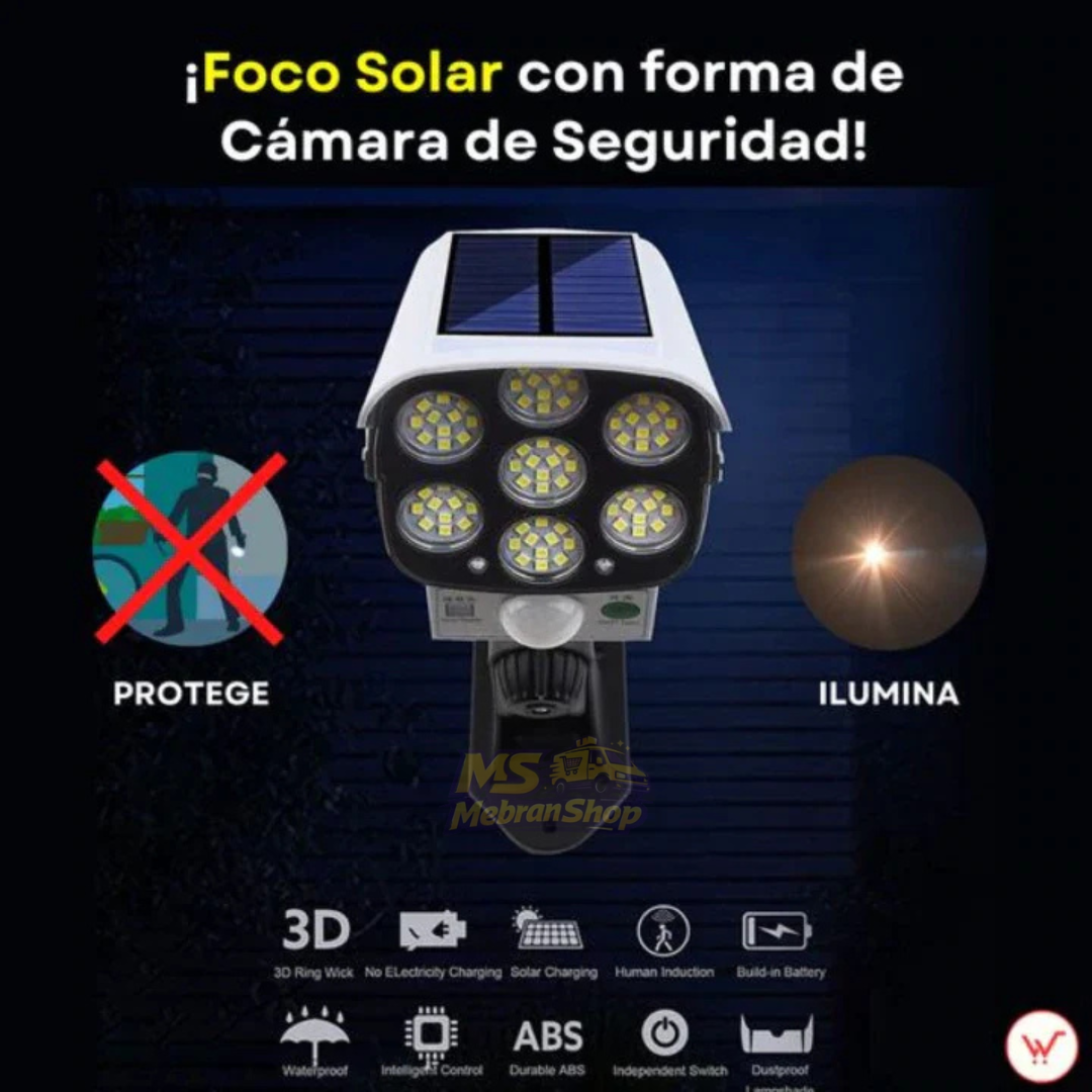 Lámpara Solar con Sensor de Movimiento en forma de Cámara de Seguridad