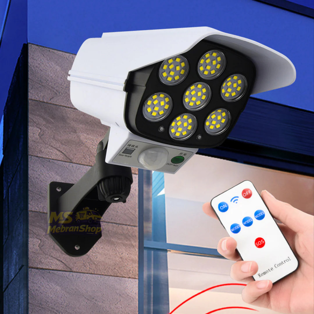Lámpara Solar con Sensor de Movimiento en forma de Cámara de Seguridad